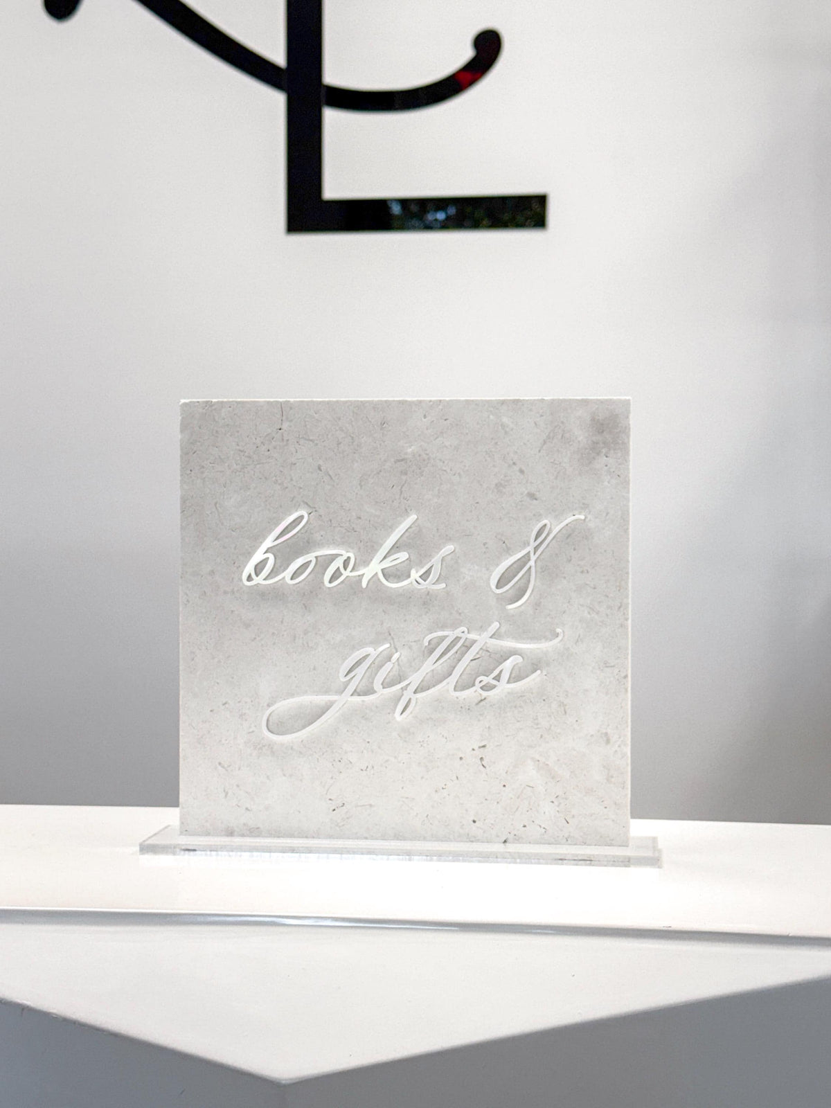 White Marble 3D Books & Gifts Table Sign | Wedding Sign | Gift Table Sign | Wedding Reception Sign | Acrylic Lettering