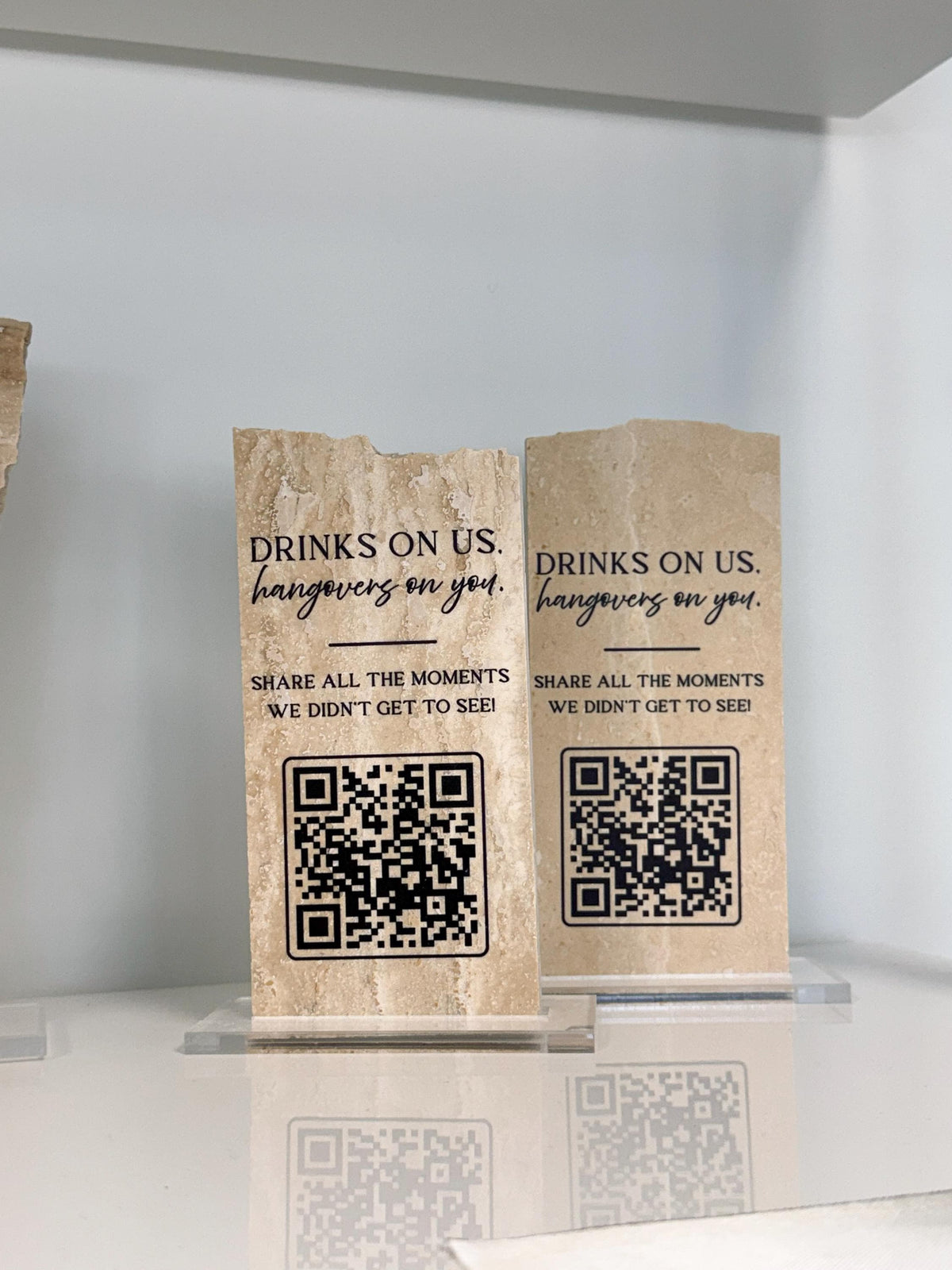 Custom Travertine Stone QR Code Sign | Wedding QR Code Sign | Wedding Photo Sharing Sign | Business QR Sign | Scan Me Sign