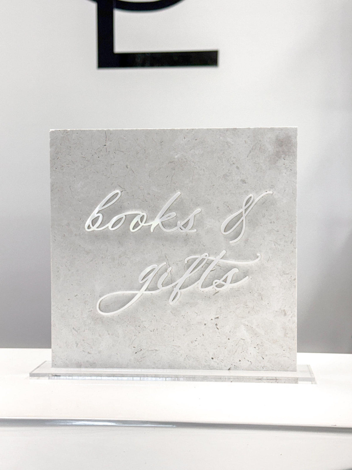 White Marble 3D Books & Gifts Table Sign | Wedding Sign | Gift Table Sign | Wedding Reception Sign | Acrylic Lettering