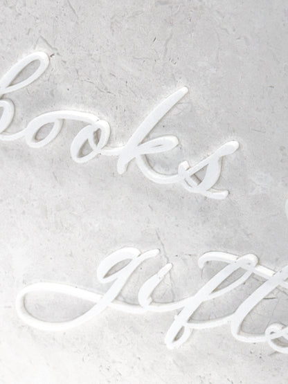 White Marble 3D Books & Gifts Table Sign | Wedding Sign | Gift Table Sign | Wedding Reception Sign | Acrylic Lettering