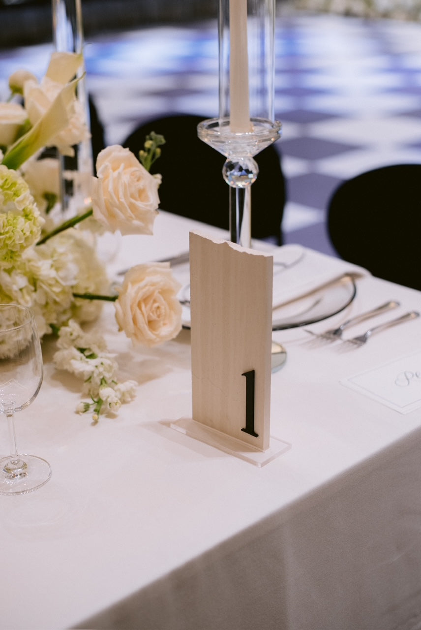 3D Limestone Stone Table Numbers
