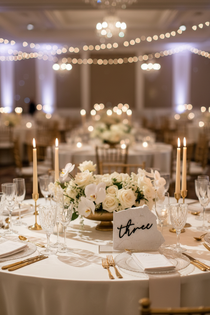 3D Acrylic Table Number Stone Sign