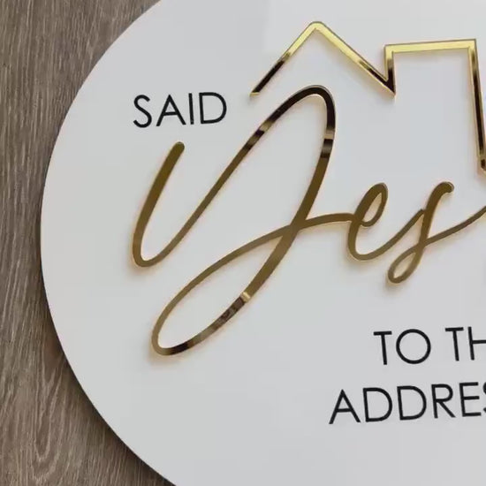 Personalized Realtor Key | Say yes to the address | Closing Realty | House Sold Acrylic and Wood Sign | Closing Prop | Realtor Gift Sold