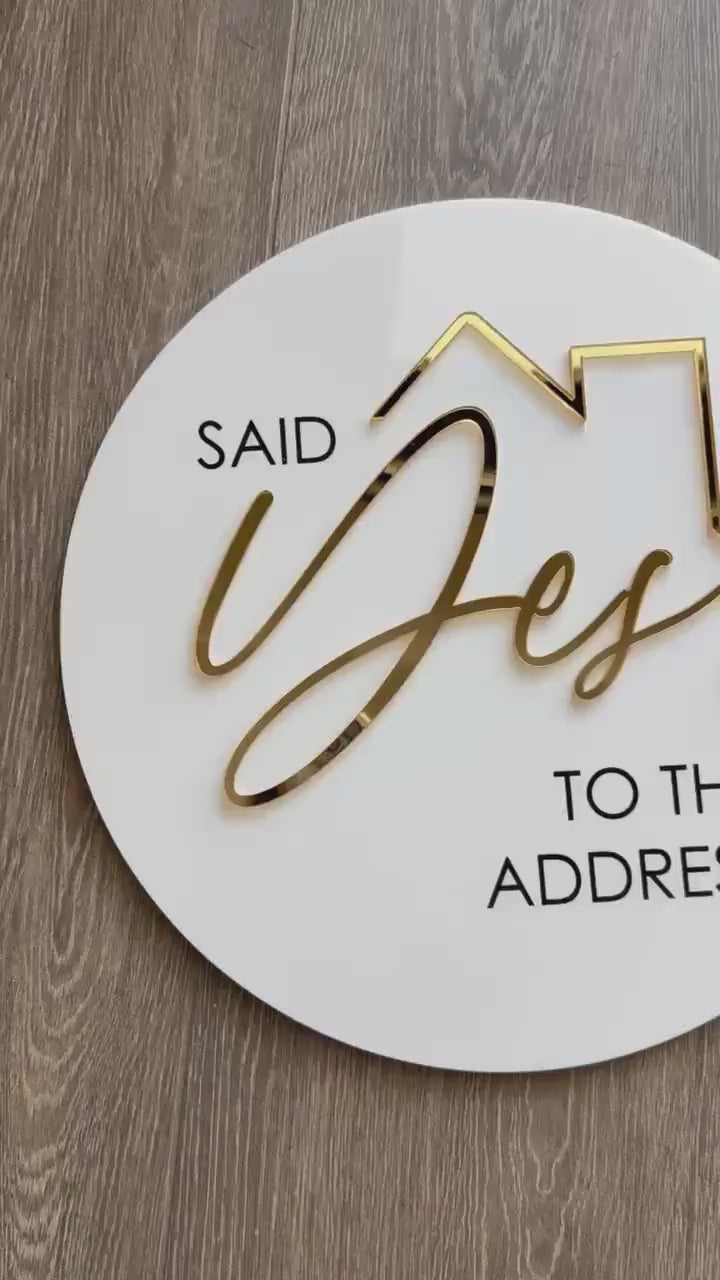 Personalized Realtor Key | Say yes to the address | Closing Realty | House Sold Acrylic and Wood Sign | Closing Prop | Realtor Gift Sold