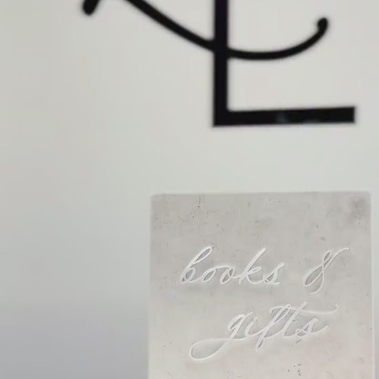 White Marble 3D Books & Gifts Table Sign | Wedding Sign | Gift Table Sign | Wedding Reception Sign | Acrylic Lettering