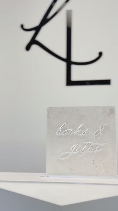White Marble 3D Books & Gifts Table Sign | Wedding Sign | Gift Table Sign | Wedding Reception Sign | Acrylic Lettering