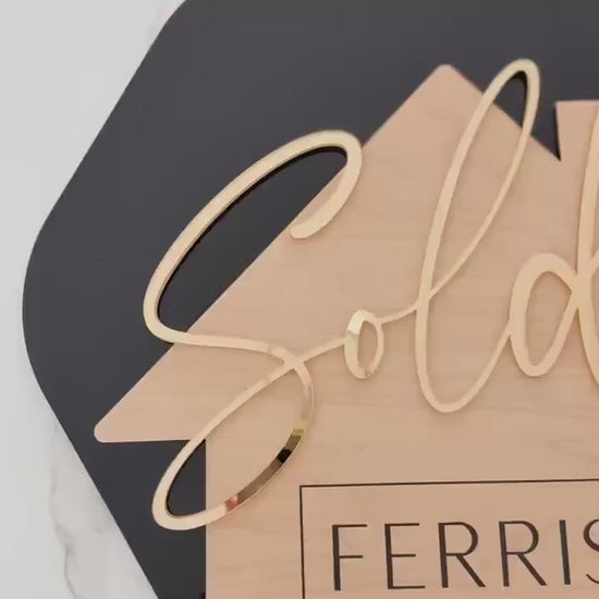 Personalized Realtor Key with Logo | Closing Realty | House Sold Acrylic and Wood Sign | Closing Prop | Realtor Gift Sold Sign