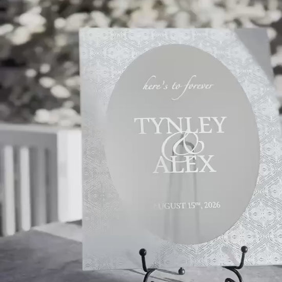 Personalized Wedding Welcome Sign | Acrylic Lace Wedding Sign | Modern Wedding Decor | Custom Couple Name Sign | Engagement Sign
