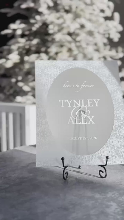 Personalized Wedding Welcome Sign | Acrylic Lace Wedding Sign | Modern Wedding Decor | Custom Couple Name Sign | Engagement Sign