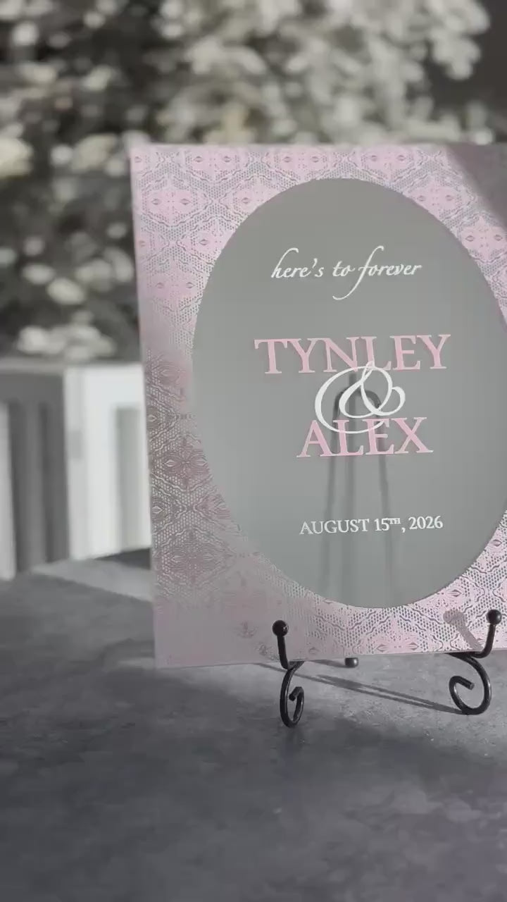 Personalized Wedding Welcome Sign | Acrylic Lace Wedding Sign | Modern Wedding Decor | Custom Couple Name Sign | Engagement Sign