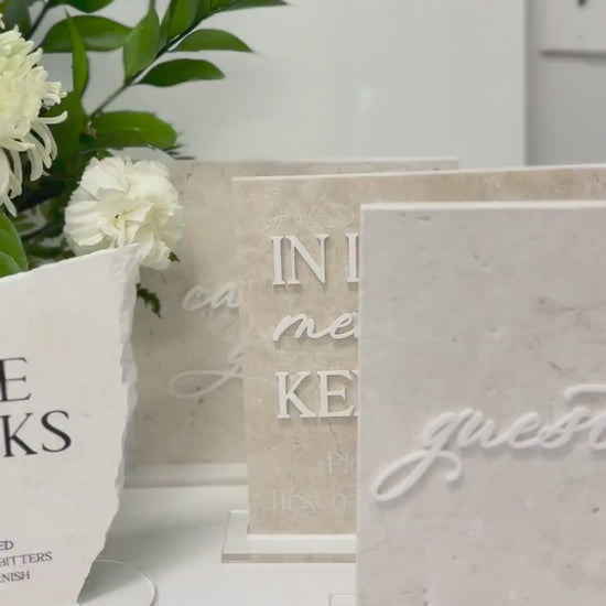 Marble 3D Guestbook Table Sign | Wedding Sign | Modern Wedding Decor | Favor Sign | Party Tabletop Signs | Gold Mirror