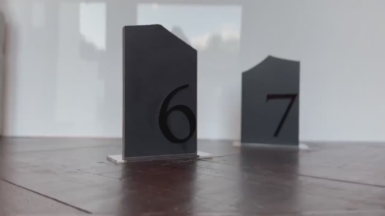 3D Black Matte Limestone Stone Table Numbers | Wedding Unique Signage | Custom Decor | Table Numbers | Tablescape Decor | Natural Limestone