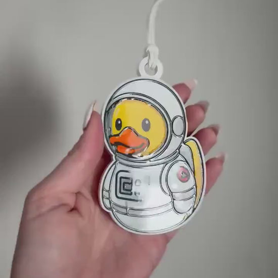 Duck Astronaut Ornament Gift | Cute Space Rubber Duck Holiday Decoration | Acrylic Rubber Duck