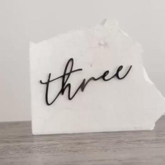 3D Acrylic Table Number Stone Sign | Wedding Unique Signage | Custom Layered Decor | Table Numbers | Marble | Unique Different Sign