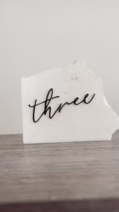 3D Acrylic Table Number Stone Sign | Wedding Unique Signage | Custom Layered Decor | Table Numbers | Marble | Unique Different Sign