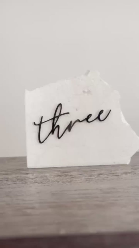 3D Marble Stone Table Numbers | Wedding Reception Decor – Luxe Lines