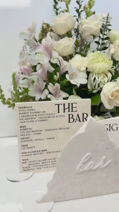 White Marble 3D Cards & Gifts | Guestbook | Bar Table Sign | Modern Wedding Decor | Bundle | Party Tabletop Signs | Gold Mirror | Drink Sign