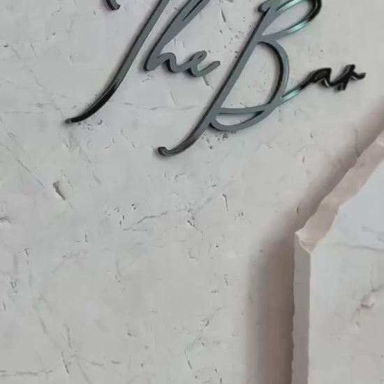 3D Marble Stone Bar Sign: Unique Wedding Drink Menu | The Bar | Signature Cocktails