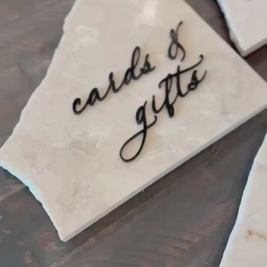 Marble 3D Cards & Gifts | Guestbook | Bar Table Sign | Modern Wedding Decor | Bundle | Party Tabletop Signs | Gold Mirror | Drink Sign