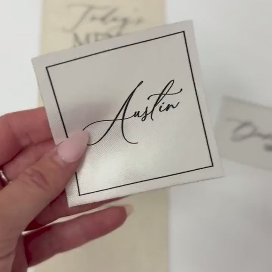 Custom Fabric Place Cards | Satin & Linen Place Cards | Wedding Escort Cards | Personalized Guest Names