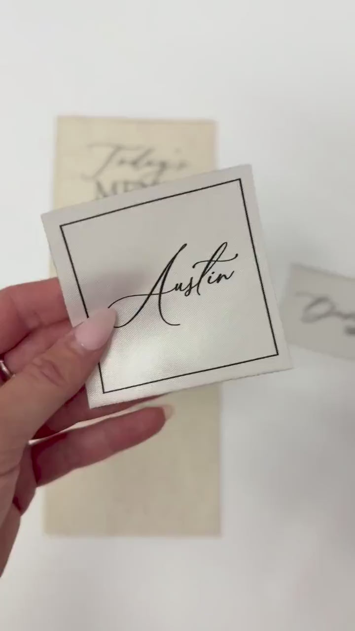 Custom Fabric Place Cards | Satin & Linen Place Cards | Wedding Escort Cards | Personalized Guest Names
