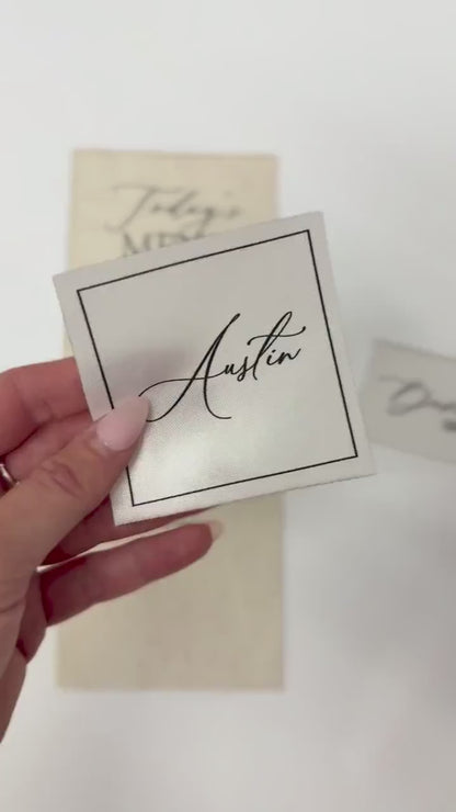 Custom Fabric Place Cards | Satin & Linen Place Cards | Wedding Escort Cards | Personalized Guest Names