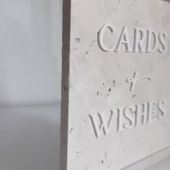 Marble 3D Cards and Wishes Table Sign | Wedding Sign | Modern Wedding Decor | Favor Sign | Party Tabletop Signs | Gold Mirror