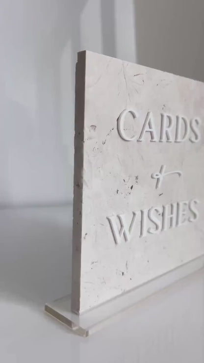 Marble 3D Cards and Wishes Table Sign | Wedding Sign | Modern Wedding Decor | Favor Sign | Party Tabletop Signs | Gold Mirror