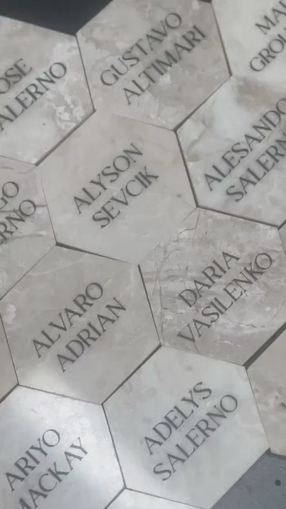 Marble Stone Acrylic Place Card Settings, Acrylic Place Names, Wedding Place Names, Event Name Settings, Travertine & Limestone Looking