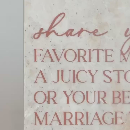 Marble Stone Bar Sign | Wedding Unique Signage | Menu sign | Drink Sign | Bar Sign | Signature Drinks