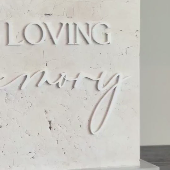 Marble 3D In Loving Memory Table Sign | Modern Wedding Decor | Favor Sign | Party Tabletop Signs | Gold Mirror | Memorial Sign