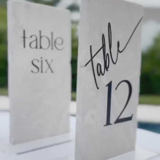 Marble Stone Table Numbers | Wedding Unique Signage | Custom Layered Decor | Table Numbers | Tablescape Decor | Natural Marble Travertine