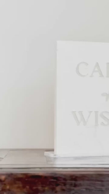 Marble 3D Cards and Wishes Table Sign | Wedding Sign | Modern Wedding Decor | Favor Sign | Party Tabletop Signs | Gold Mirror