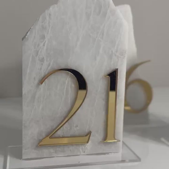 3D Marble Stone Table Numbers | Wedding Unique Signage | Custom Layered Decor | Table Numbers | Tablescape Decor | Natural Marble