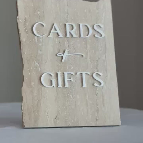 Marble 3D Cards and Gifts Table Sign | Wedding Sign | Modern Wedding Decor | Favor Sign | Party Tabletop Signs | Gold Mirror