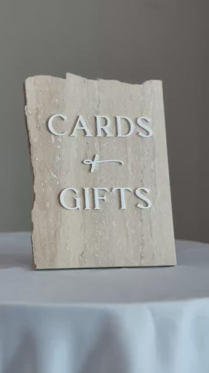 Marble 3D Cards and Gifts Table Sign | Wedding Sign | Modern Wedding Decor | Favor Sign | Party Tabletop Signs | Gold Mirror