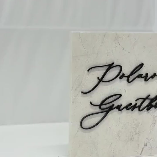 Marble 3D Polaroid Guestbook Table Sign | Wedding Sign | Modern Wedding Decor | Favor Sign | Party Tabletop Signs