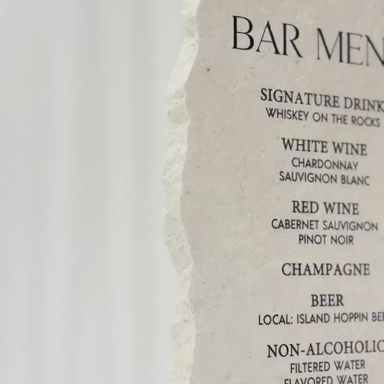 Marble Stone Bar Menu Sign | Wedding Drink Menu Sign | Custom Bar Sign | Signature Drinks Menu | Wedding Signage