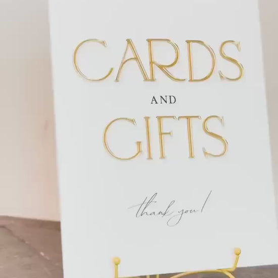 2026 Bride Cards & Gifts Sign – Gold 3D Acrylic Wedding Sign 8x10 | Cards and Gifts | Modern Luxury Acrylic Decor by Luxe Lines