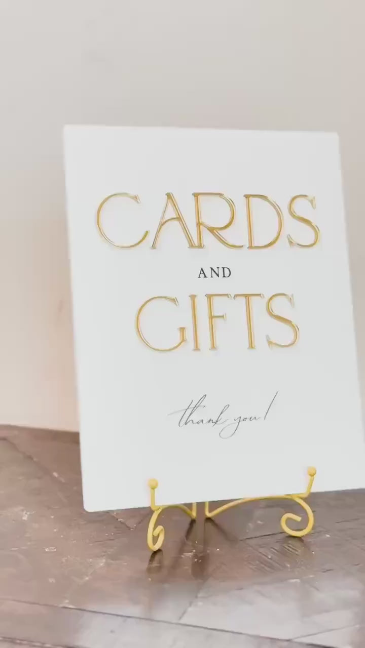 2026 Bride Cards & Gifts Sign – Gold 3D Acrylic Wedding Sign 8x10 | Cards and Gifts | Modern Luxury Acrylic Decor by Luxe Lines