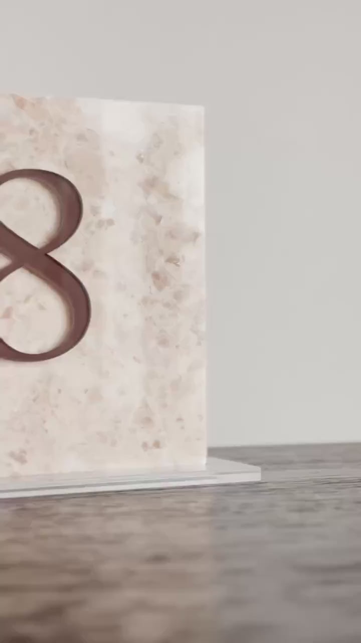 3D Marble Stone Table Numbers | Wedding Unique Signage | Custom Layered Decor | Table Numbers | Tablescape Decor | Natural Marble