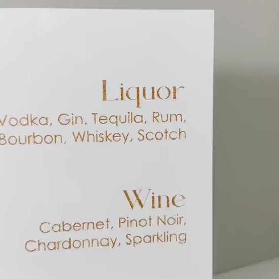 3D Acrylic Bar Sign: Wedding Reception Mimosa Menu Decor
