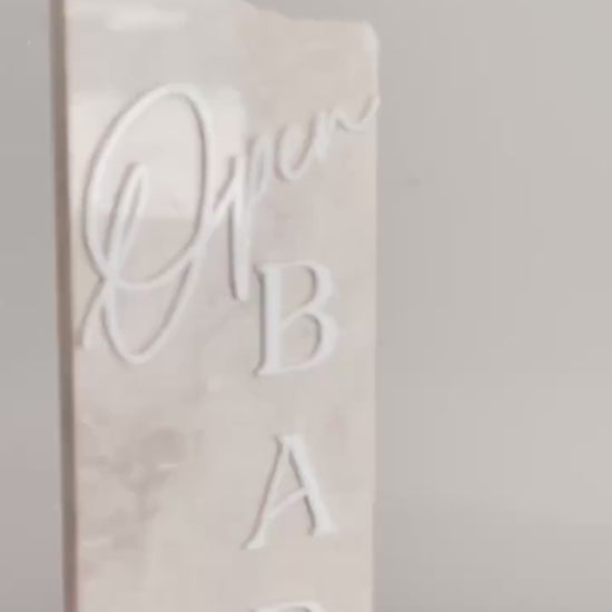 Marble Stone Open Bar Sign | Wedding Unique Signage | Menu sign, Drink Sign, Bar Sign | Signature Drinks