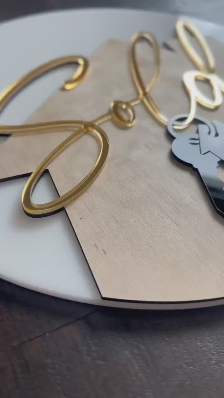 Personalized Realtor Key with Hanging Keys | Closing Realty | House Sold Acrylic and Wood Sign | Closing Prop | Realtor Gift Sold Sign