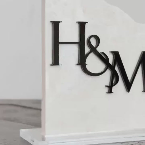 Initial Marble Stone Table Numbers | Wedding Unique Signage | Custom Layered Decor | Table Numbers | Tablescape Decor | Travertine Looking
