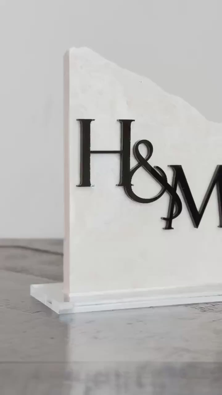 Initial Marble Stone Table Numbers | Wedding Unique Signage | Custom Layered Decor | Table Numbers | Tablescape Decor | Travertine Looking