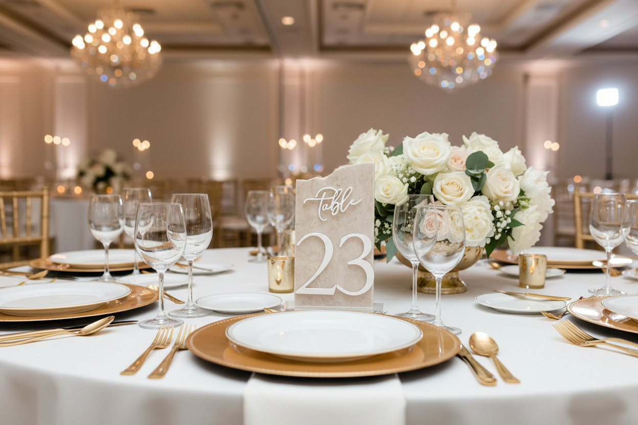 3D Marble Stone Table Numbers
