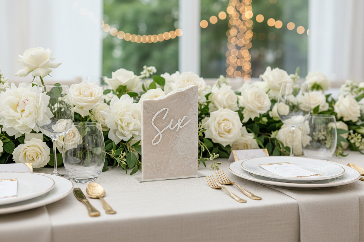 3D Marble Stone Table Numbers