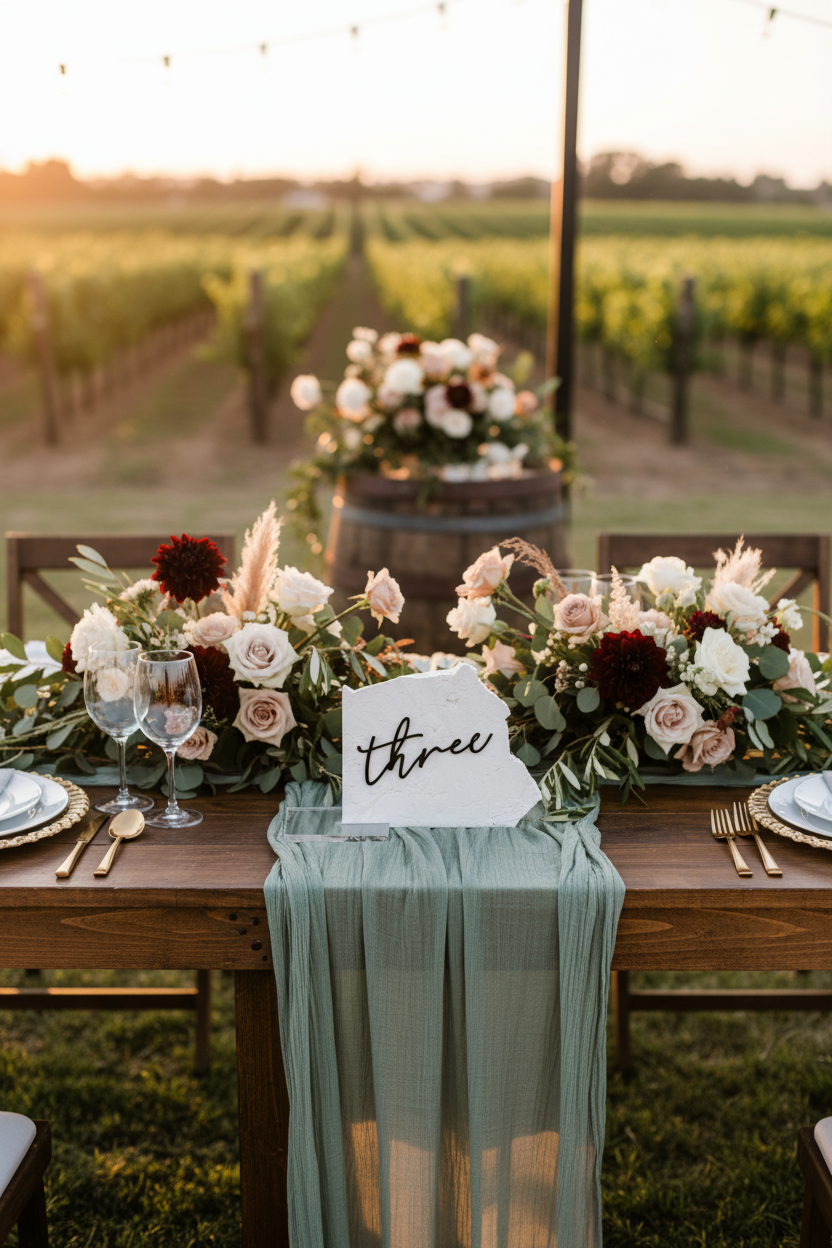 3D Acrylic Table Number Stone Sign