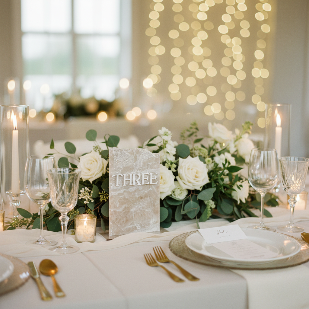 3D Marble Stone Table Numbers